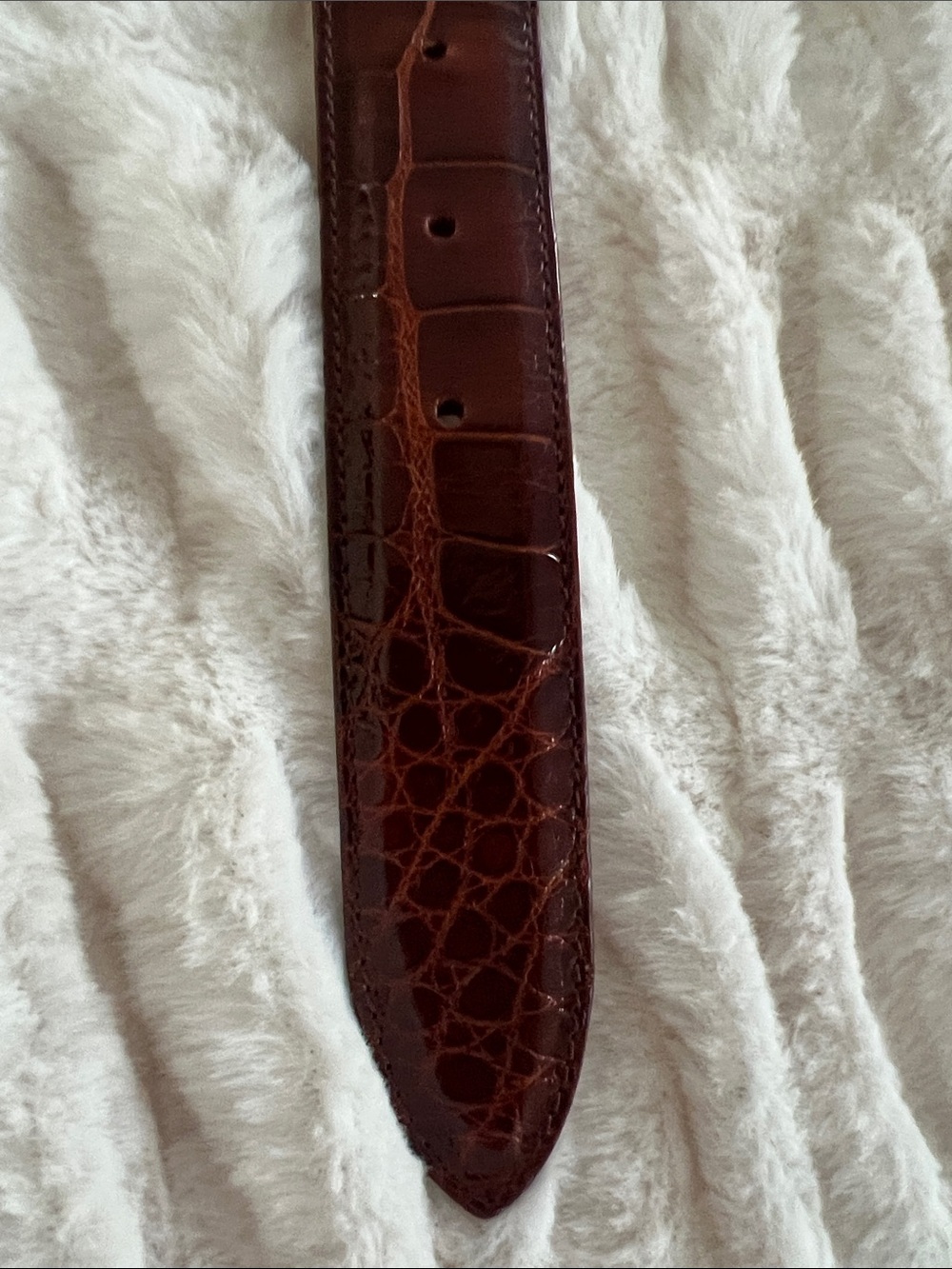 Cole Haan Men's American Alligator Leather Belt Cognac Oxblood Size 34 - Picture 14 of 16